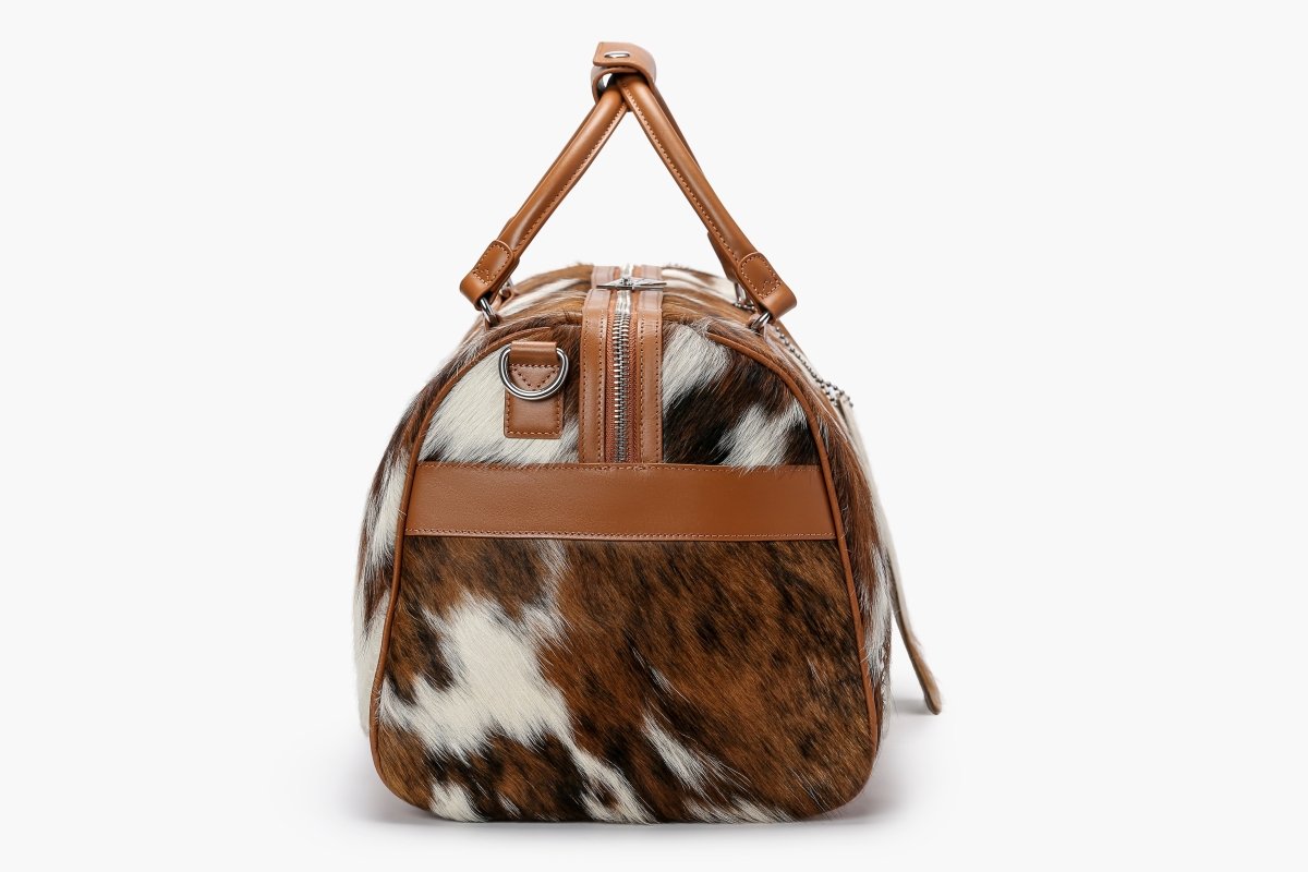Sella 100% Cowhide Duffel Bag - Brown & Cream - Valabasas