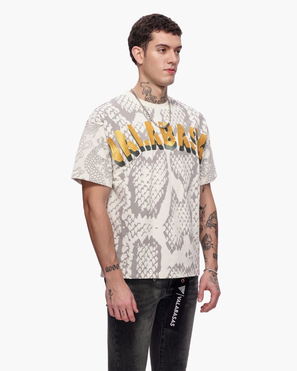 Serpent Fade Tee White - Valabasas
