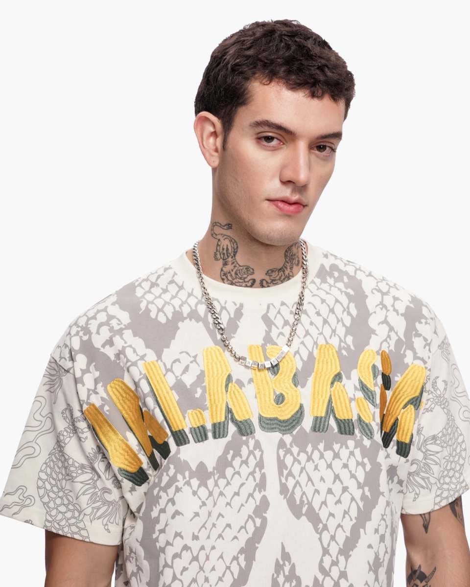 Serpent Fade Tee White - Valabasas