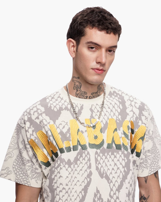 Serpent Fade Tee White - Valabasas