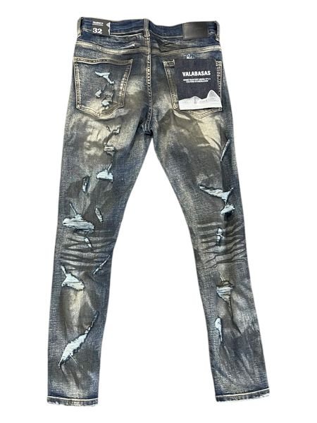 "SHATTER" SKINNY DENIM DARK BLUE WASH - Valabasas