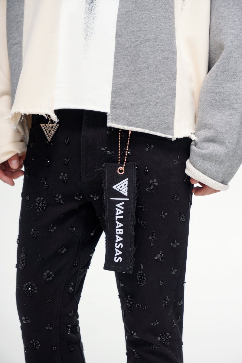 Shea Jet Black Stacked Flare Jean - Valabasas