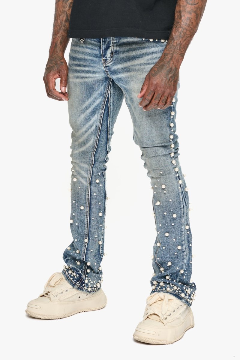 Sheam Dirty Wash Stacked Jean - Valabasas