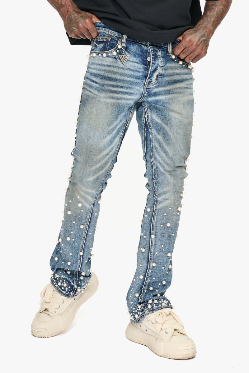 Sheam Dirty Wash Stacked Jean - Valabasas