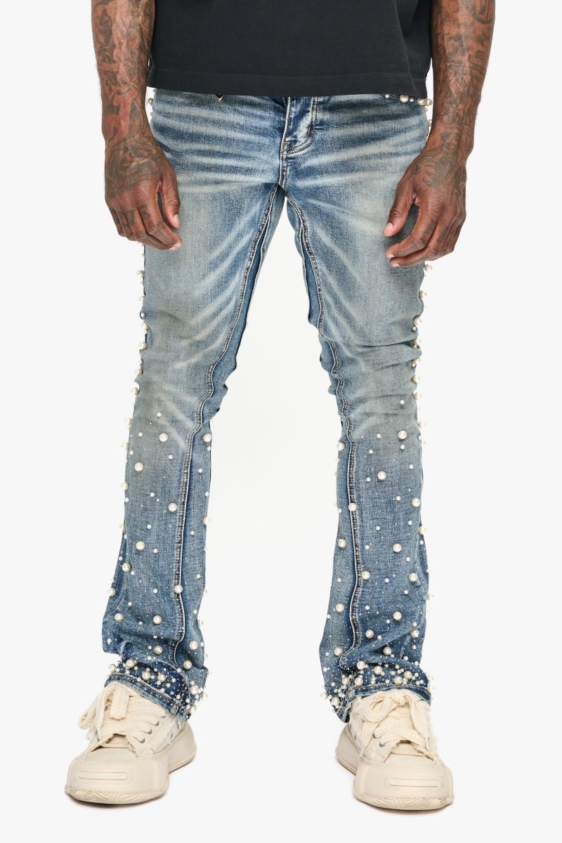 Sheam Dirty Wash Stacked Jean - Valabasas