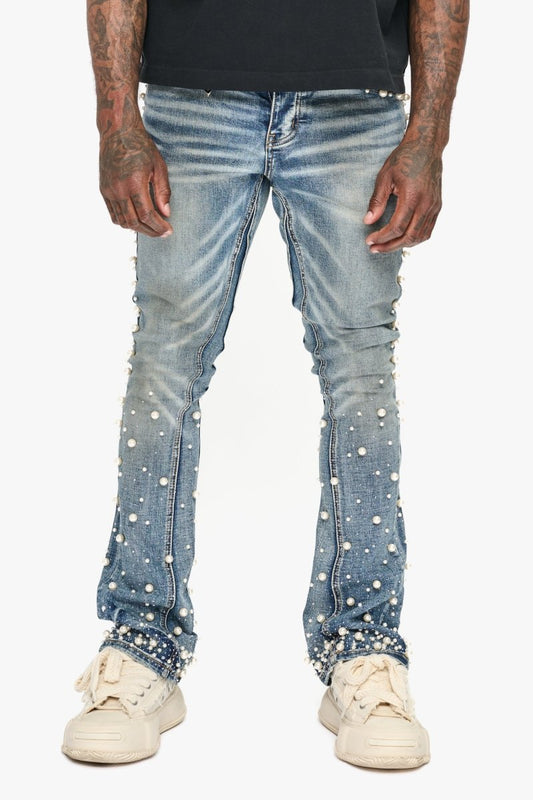 Sheam Dirty Wash Stacked Jean - Valabasas