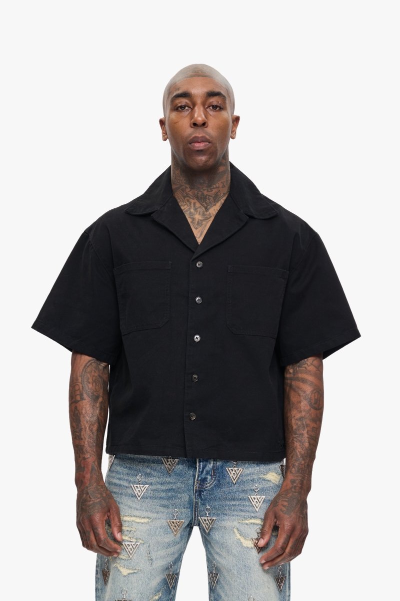 Shine Button Down Black - Valabasas