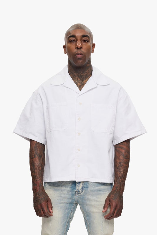 Shine Button Down White - Valabasas