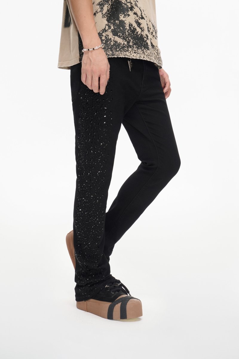 Shock Jet Black Stacked Flare Jean - Valabasas