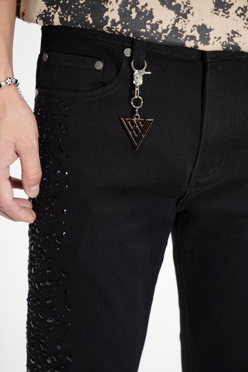 Shock Jet Black Stacked Flare Jean - Valabasas