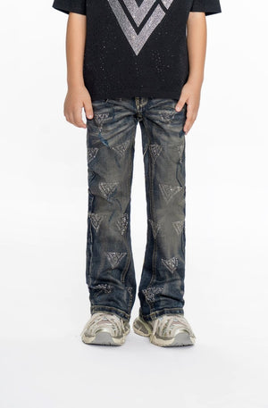 KIDS "COMMANDER" CROCODILE CAMO STACKED DENIM