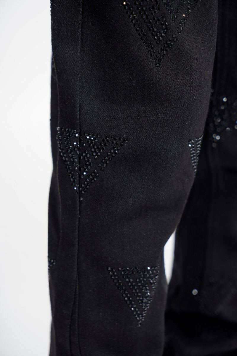 Show Kids Jet Black Stacked Jeans - Valabasas