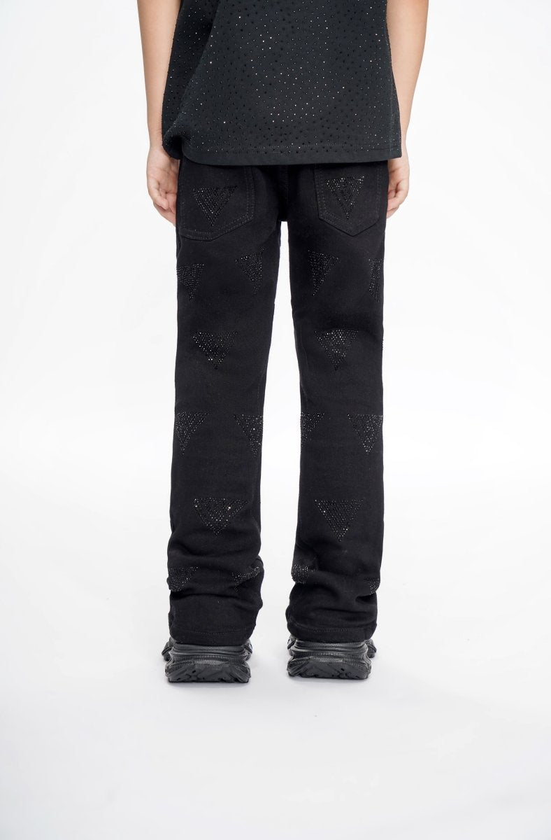 Show Kids Jet Black Stacked Jeans