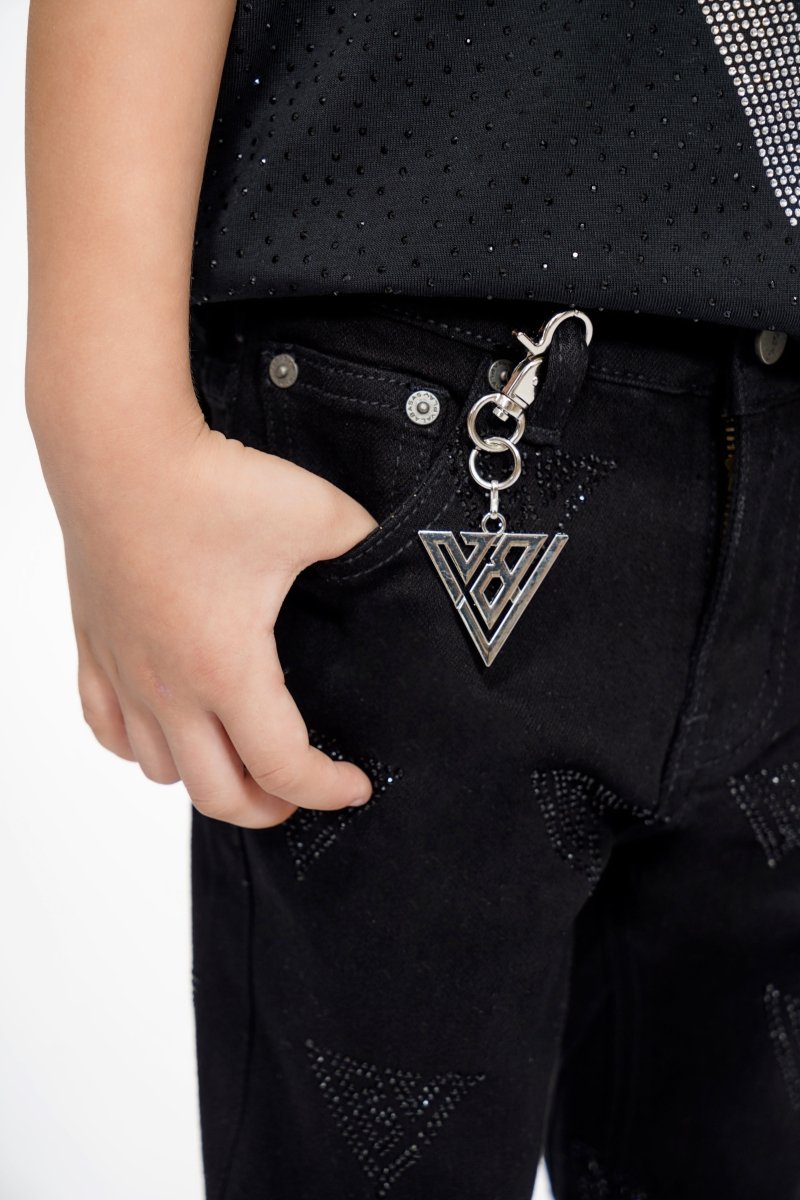 Show Kids Jet Black Stacked Jeans - Valabasas