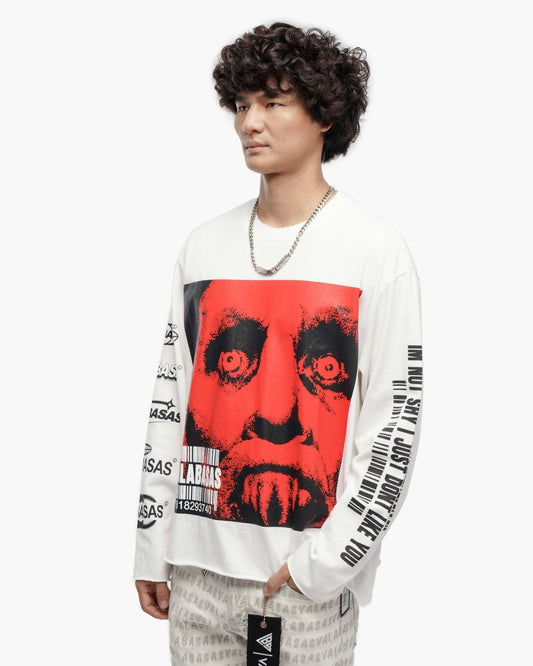 Shy White Long Sleeve T-Shirt - Valabasas