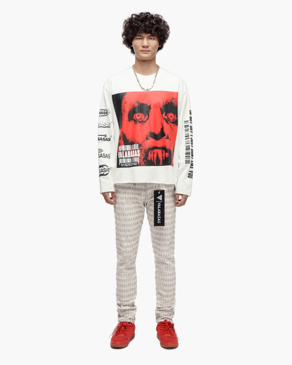 Shy White Long Sleeve T-Shirt - Valabasas