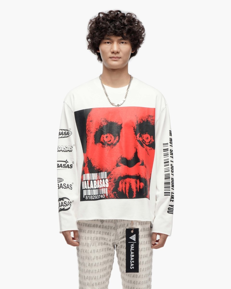 Shy White Long Sleeve T-Shirt - Valabasas