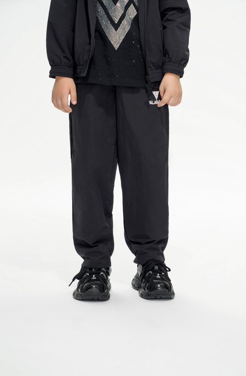 Silver Kids Black Knitted Pants - Valabasas