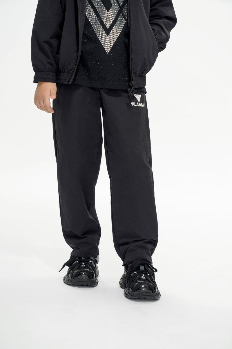 Silver Kids Black Knitted Pants - Valabasas