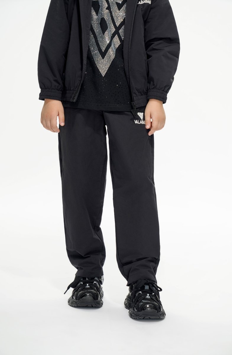 Silver Kids Black Knitted Pants - Valabasas