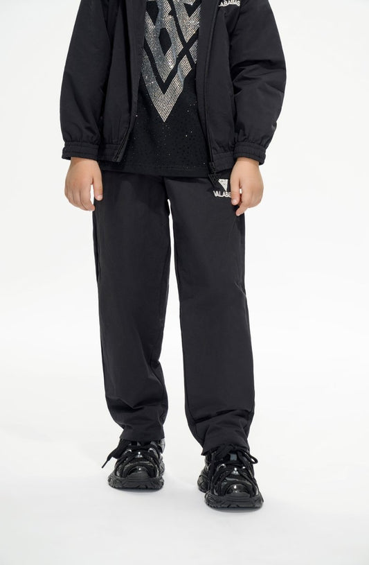 Silver Kids Black Knitted Pants - Valabasas