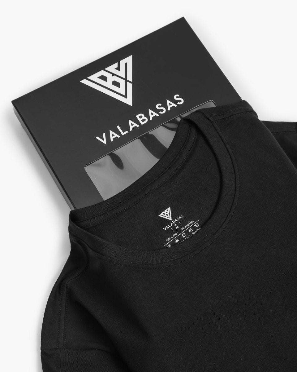 Single Pack Essential Undershirt Black Tee - Valabasas