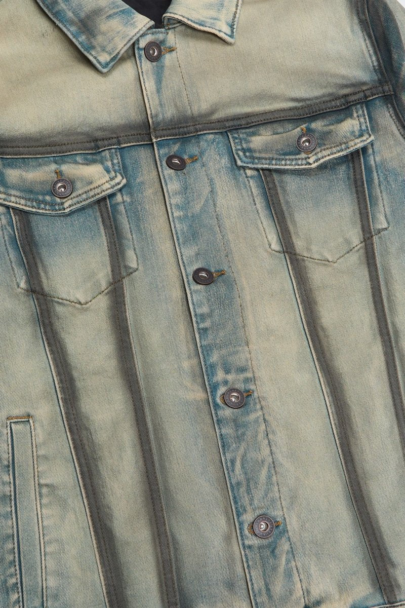 Skit Denim Jacket Light Blue Black - Valabasas