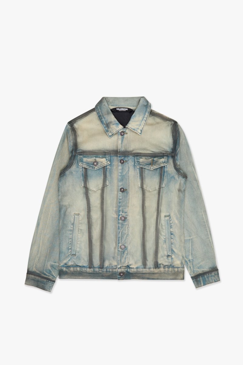 Skit Denim Jacket Light Blue Black - Valabasas