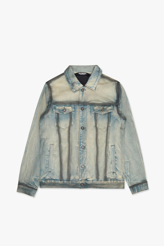 Skit Denim Jacket Light Blue Black - Valabasas