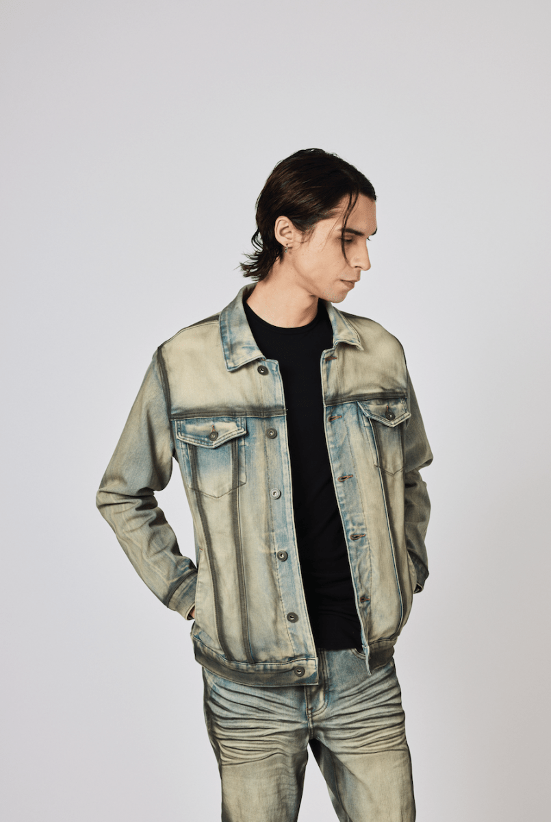 Skit Denim Jacket Light Blue Black - Valabasas