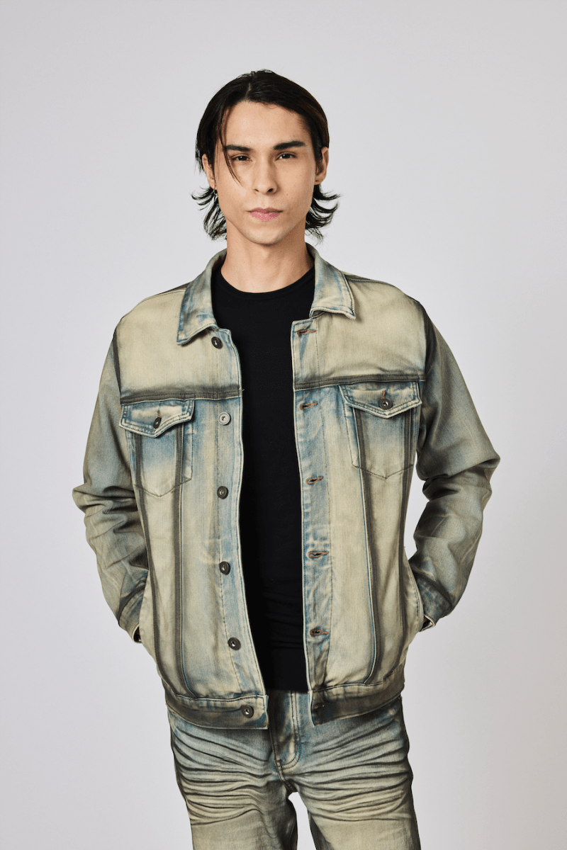 Skit Denim Jacket Light Blue Black - Valabasas