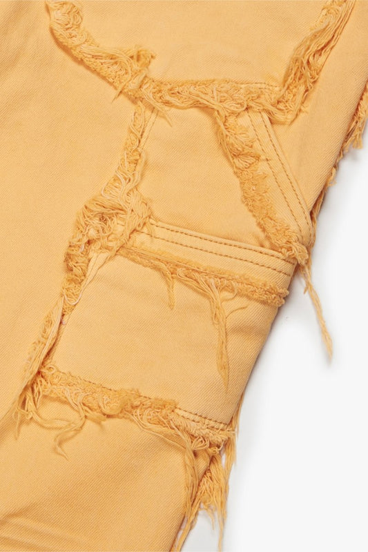 "SKYLINE" STACKED FLARE JEAN HONEY ORANGE - Valabasas