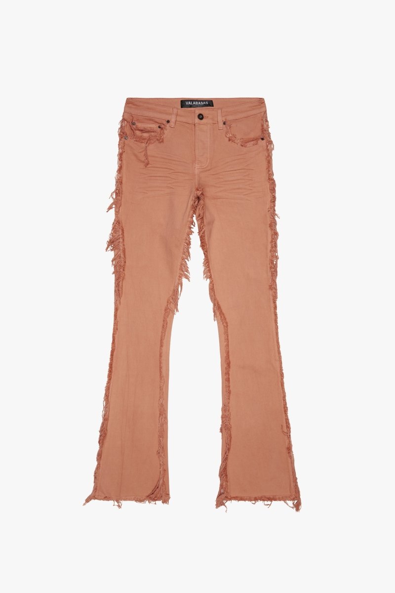 "SKYLINE" STACKED FLARE JEAN PEACH - Valabasas