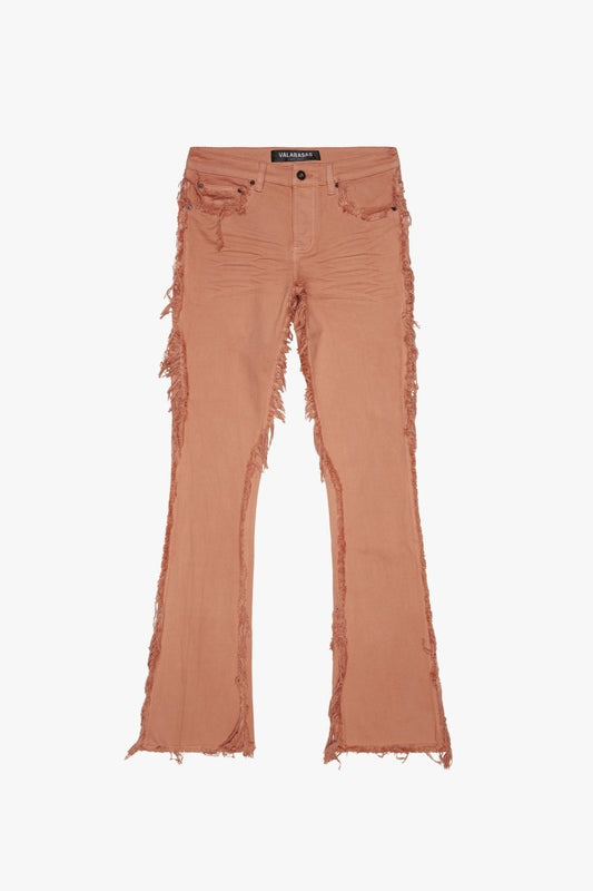 "SKYLINE" STACKED FLARE JEAN PEACH - Valabasas
