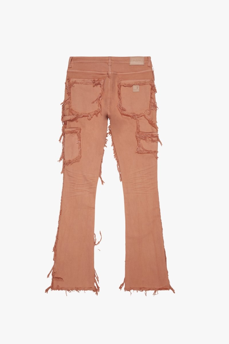 "SKYLINE" STACKED FLARE JEAN PEACH - Valabasas