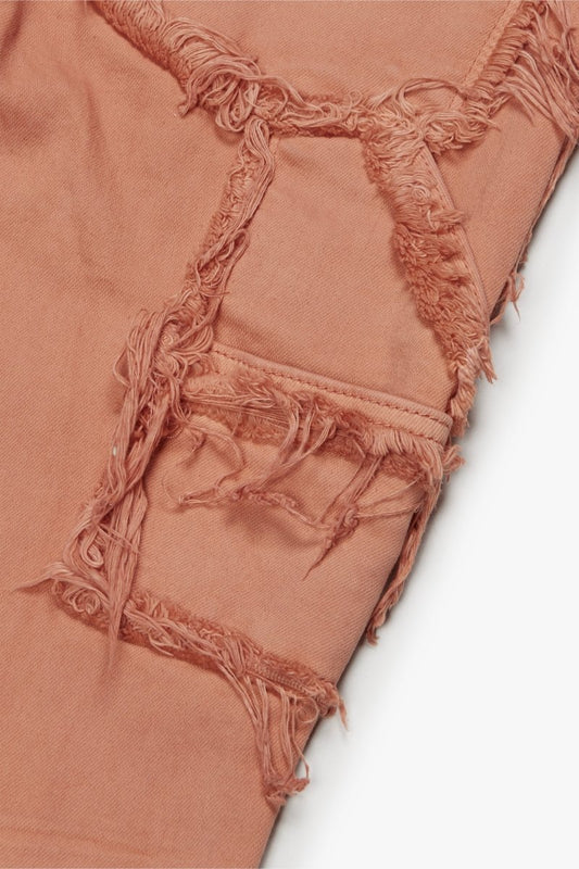 "SKYLINE" STACKED FLARE JEAN PEACH - Valabasas