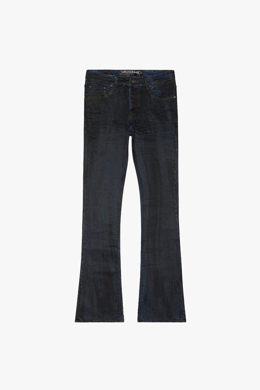 SlateStream Stacked Flare Jean Black Blue - Valabasas