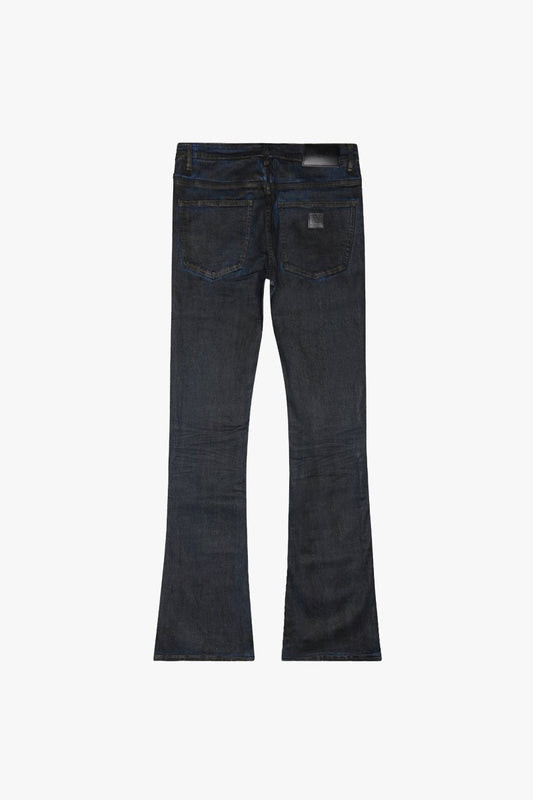 SlateStream Stacked Flare Jean Black Blue - Valabasas