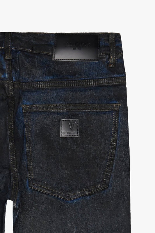 SlateStream Stacked Flare Jean Black Blue - Valabasas