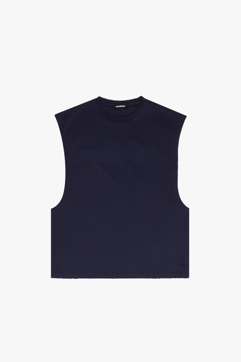 "SLICE" TEE NAVY CUTOFF - Valabasas