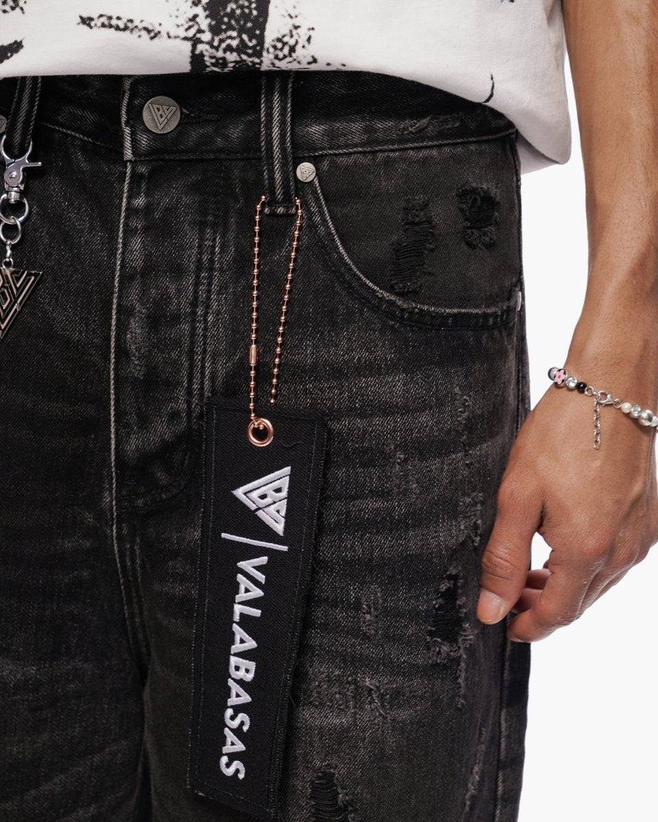 Snapped Baggy Jorts Black Waxed – Valabasas