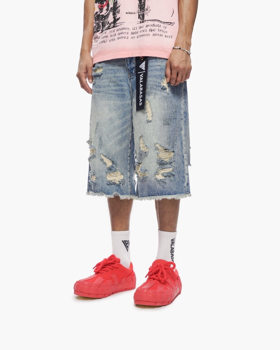 Snapped Baggy Jorts Blue Washed - Valabasas