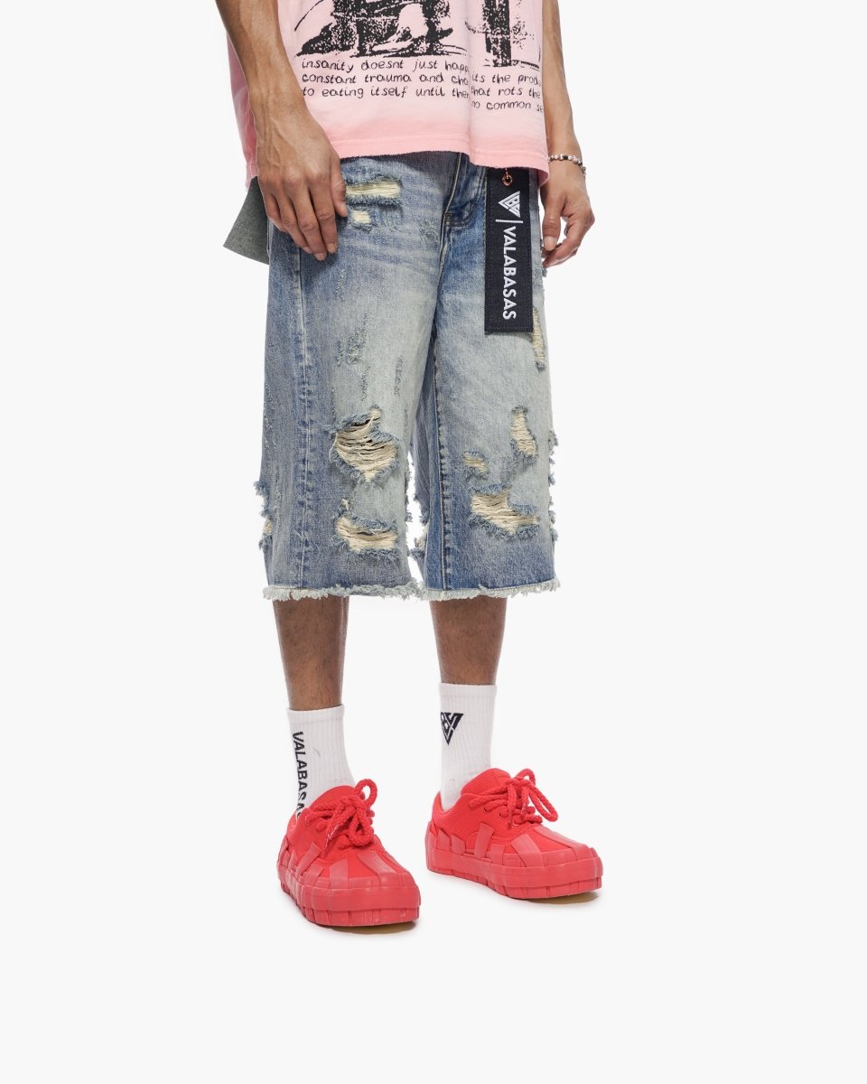 Snapped Baggy Jorts Blue Washed - Valabasas