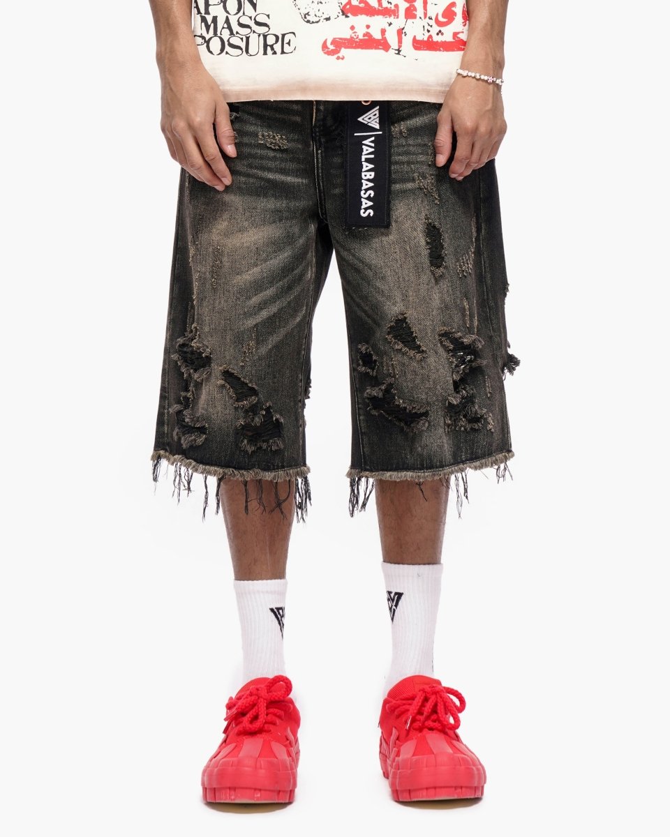 Snapped Baggy Jorts Grey Washed - Valabasas
