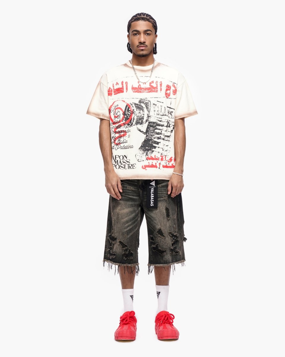 Snapped Baggy Jorts Grey Washed - Valabasas