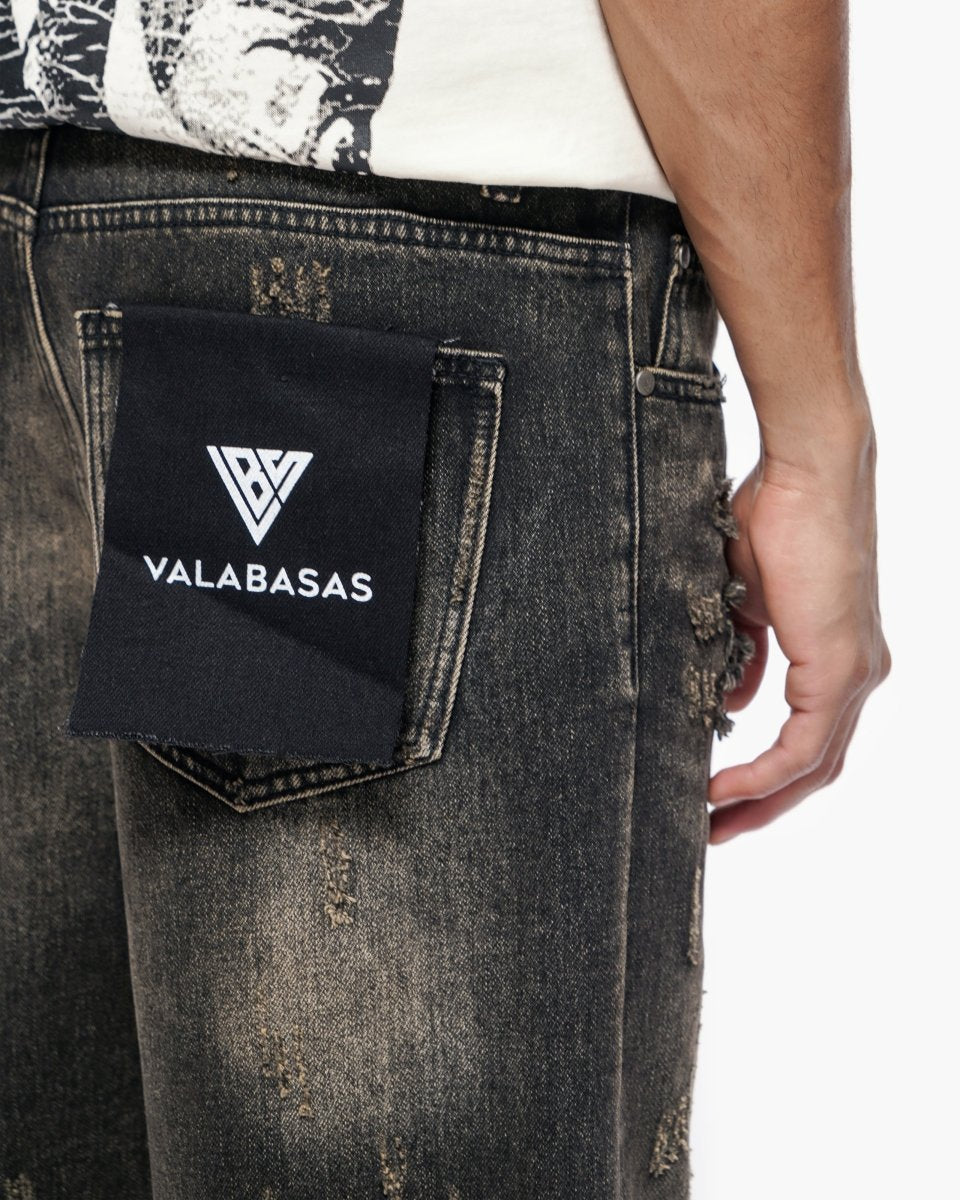 Snapped Baggy Jorts Grey Washed - Valabasas