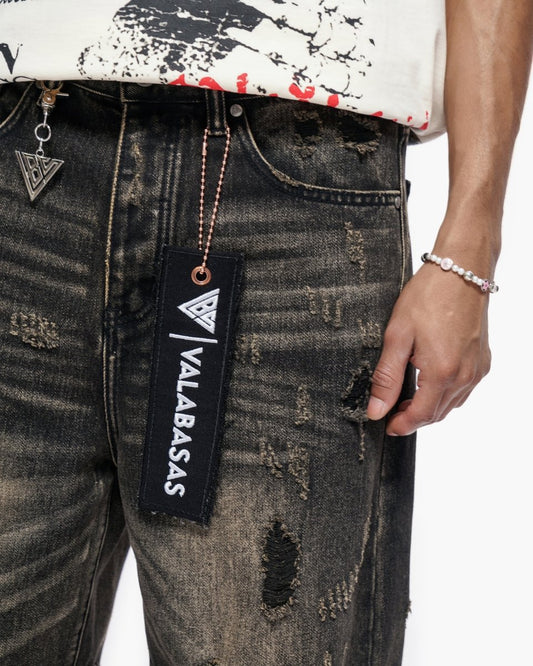 Snapped Baggy Jorts Grey Washed - Valabasas