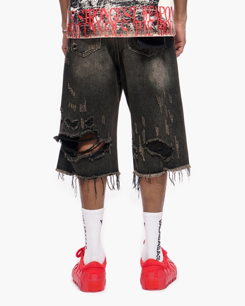 Snapped Baggy Jorts Grey Washed - Valabasas
