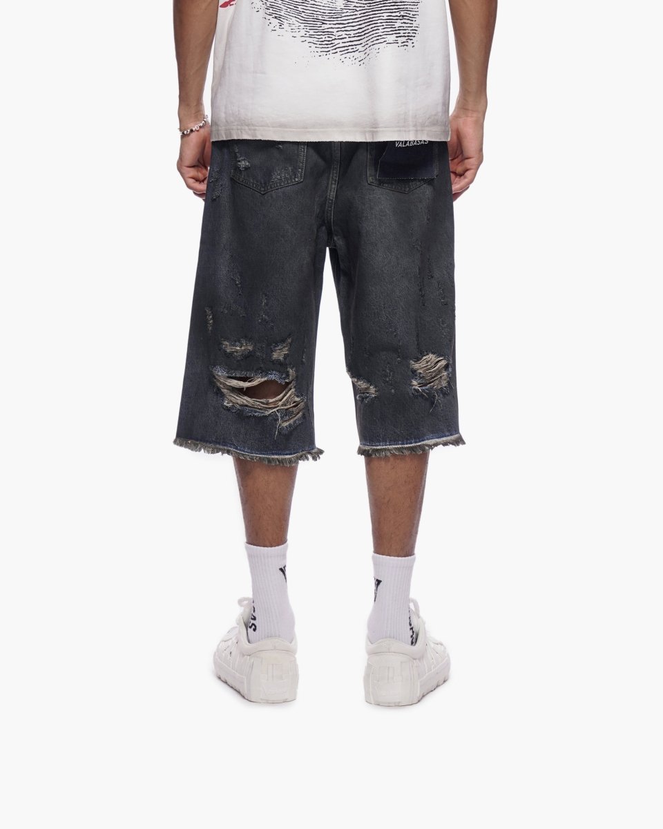 Snapped Dark Dirty Blue Jorts - Valabasas
