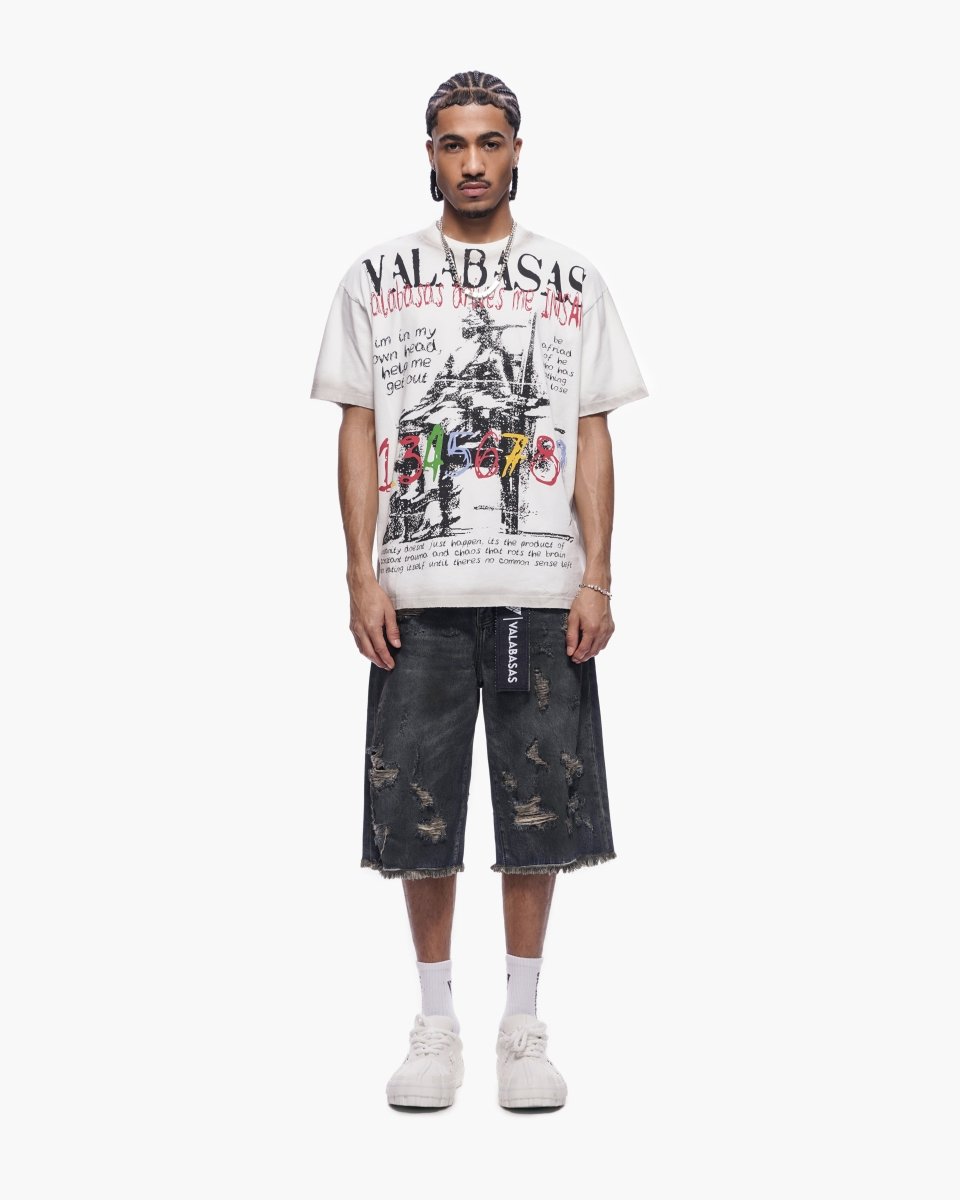 Snapped Dark Dirty Blue Jorts - Valabasas